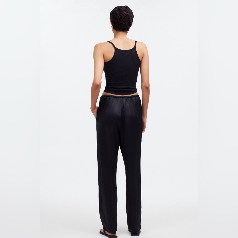 Madewell Pintuck Slim Satin Pants - Picture 5 of 8